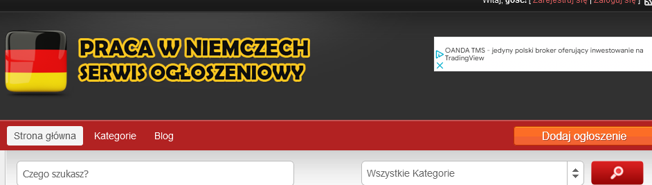 Strona "praca-niemcy4u.pl" jest portalem z ogłoszeniami o pracy w Niemczech.